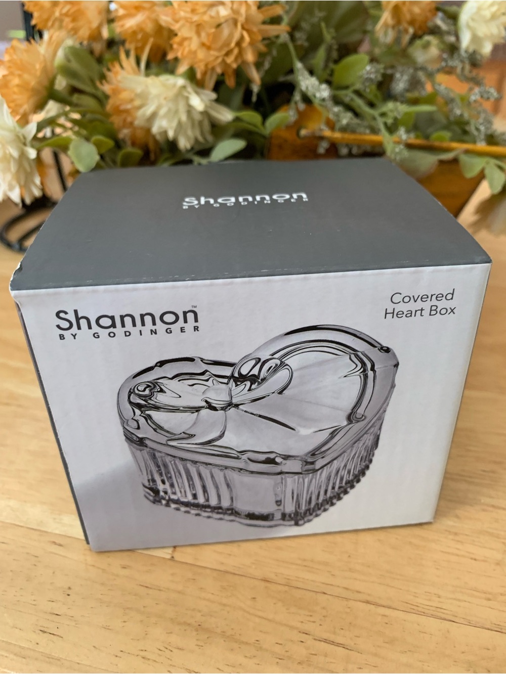Godinger Shannon Clear Glass Heart Trinket Box
